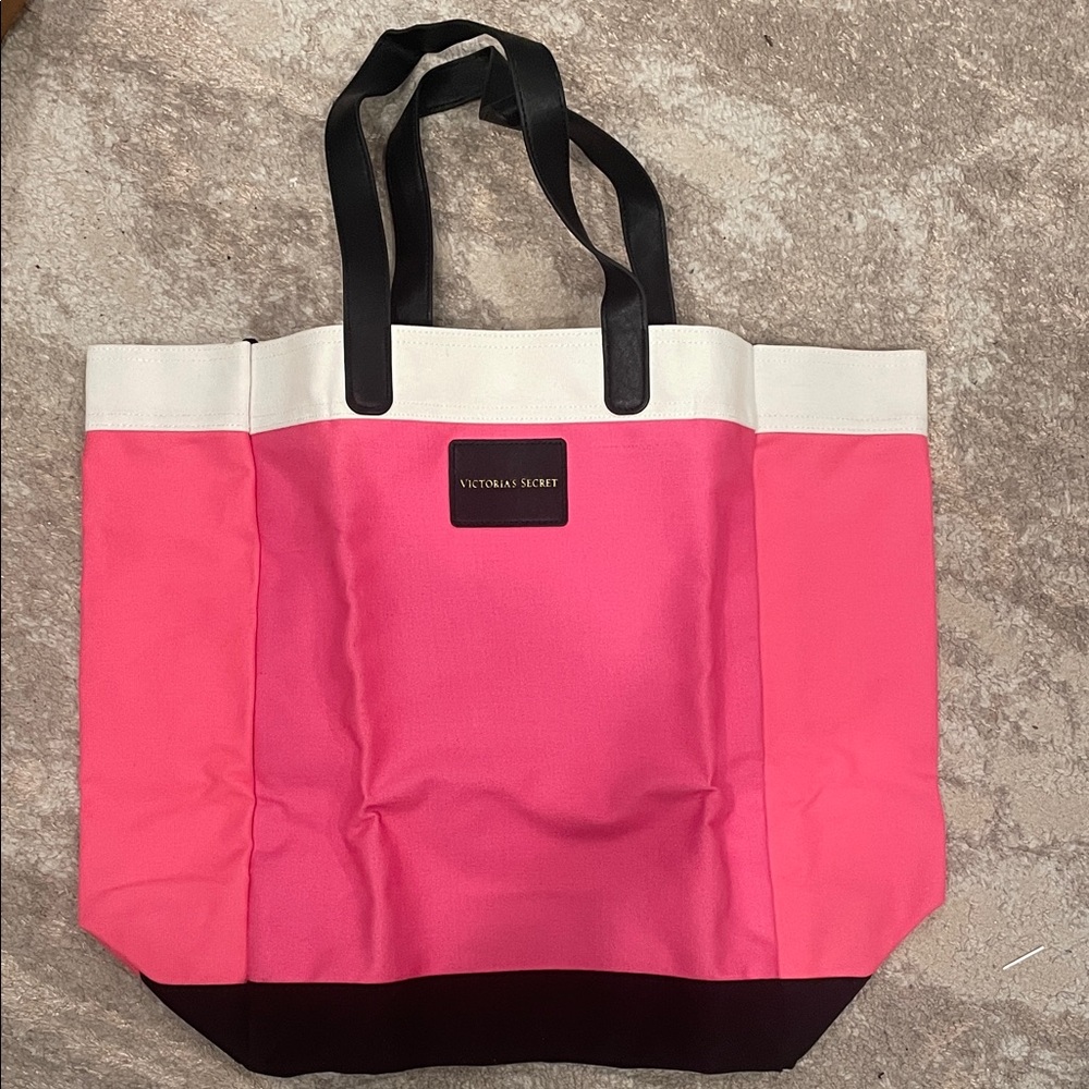 Victoria's Secret Pink and Black Colorblock Tote